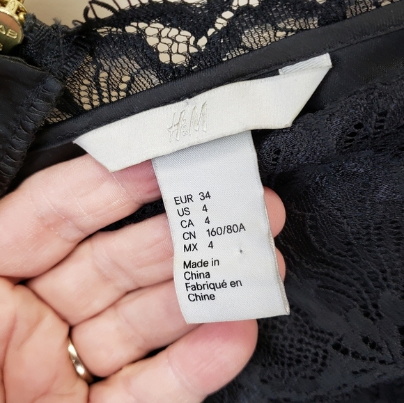 H&M black lace cocktail dress size 4 - Picture 5 of 7